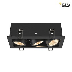 ceiling recessed luminaire KADUX TRIPLE square IP20, black dimmable