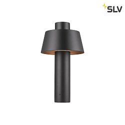 Lampadaire dextrieur PHOTONI 45 rsistant aux chocs, conique E27 IP65, noir mat gradable