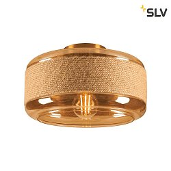 wall and ceiling luminaire PANTILO ROPE 27 cylindrical E27 IP20, gold dimmable