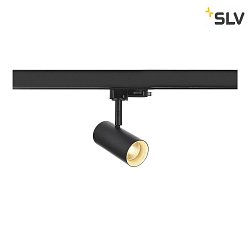 Faretto trifase NOBLO SPOT rotondo, rotazione cardanica IP20, nero dimmerabile