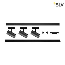 LED 1-Phasen Schienensystem Set NOBLO SPOT, 3er Set, rund, 32, 19W, 2700K, CRI 90, IP20, dimmbar, schwarz