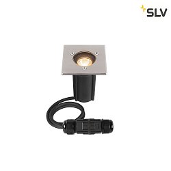 floor recessed luminaire DASAR S square, swivelling, passable, switchable IP67, stainless steel 