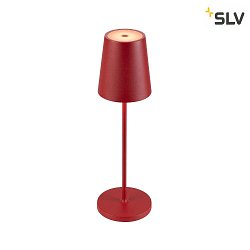 Lampada da tavolo a batteria VINOLINA TWO IP65, rosso dimmerabile