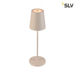 Lampada da tavolo a batteria VINOLINA TWO IP65, sabbia dimmerabile