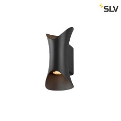 Luminaire mural dextrieur MODELA UP/DOWN haut bas, rsistant aux chocs IP65, noir mat gradable