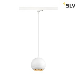 3-phase pendant luminaire LIGHT EYE 150 down, ball shaped GU10 IP20, white matt dimmable