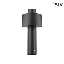 Outdoor Sockelleuchte PHOTONI CYL POLE 45, IP65 IK08, 45cm, zylindrisch, E27, Aluminium, seeluft-bestndig, schwarz matt