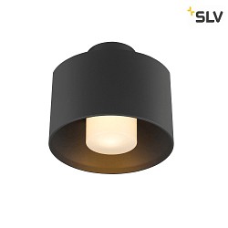 Outdoor Deckenleuchte PHOTONI CYL, IP68 IK08, zylindrisch, E27, Aluminium, seeluft-bestndig, schwarz matt / opal