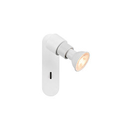 Lampada da parete e soffitto PURI 2.0 BASIC SWITCH rotondo, con interruttore GU10 IP20, bianco dimmerabile