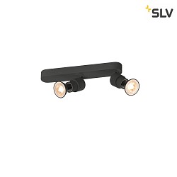 Wand- und Deckenleuchte PURI 2.0 Basic, asymmetrisch, rund, 2x GU10 max. 6W, schwarz
