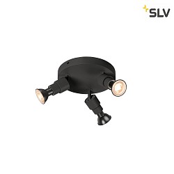 Lampada da parete e soffitto PURI 2.0 BASIC 3-Lampadine GU10 IP20, nero dimmerabile