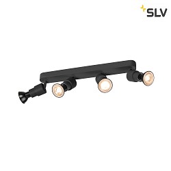Wand- und Deckenleuchte PURI 2.0 Basic Long, 4x GU10 max. 6W, schwarz