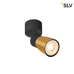 Wand- und Deckenleuchte PURI 2.0 DOME, GU10 max. 6W , schwarz / gold