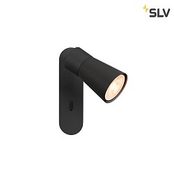 Wand- und Deckenleuchte PURI 2.0 CONE, rechteckig, mit Schalter, GU10 max. 6W, schwarz
