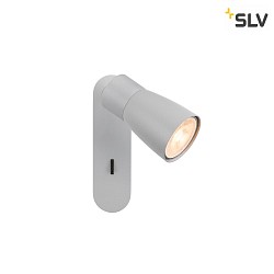 Wand- und Deckenleuchte PURI 2.0 DOME, rechteckig, mit Schalter, GU10 max. 6W, grau