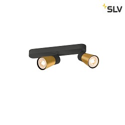 Wand- und Deckenleuchte PURI 2.0 CONE, asymmetrisch, 2x GU10 max. 6W, schwarz / gold