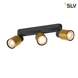 Wand- und Deckenleuchte PURI 2.0 TUBE, Long, 3x GU10 max. 6W GU10, schwarz / gold
