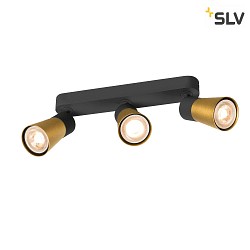Wand- und Deckenleuchte PURI 2.0 CONE, Long, 3x GU10 max. 6W GU10, schwarz / gold