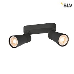 wall and ceiling luminaire PURI 2.0 - CONE 2 flames, long GU10 IP20, black dimmable