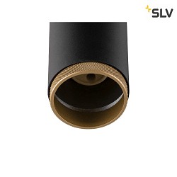3-Phasen-Strahler GRIP! L, zylindrisch, GU10 max. 6W, drehbar und schwenkbar, schwarz / gold