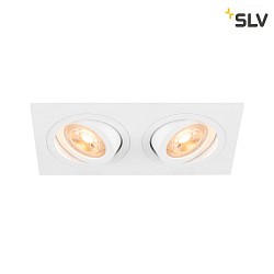 Apparecchio da incasso a soffitto NEW TRIA 155 GU10 2-Lampadine, ruotabile, piazza GU10 IP20, bianco dimmerabile