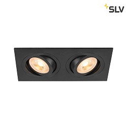 Apparecchio da incasso a soffitto NEW TRIA 155 GU10 2-Lampadine, ruotabile, piazza GU10 IP20, nero dimmerabile