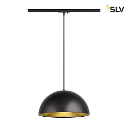 1-Phasen Pendelleuchte FORCHINI M 40 TRACK, E27 max. 40W, matt schwarz / matt gold, Adapter schwarz