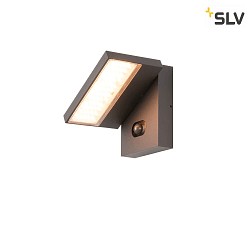 LED Auenwandleuchte ABRIDOR HYBRID, mit Sensoren, IP65 IK07, max. 6.8W 2200/2700K (CCT Switch), matt anthrazit