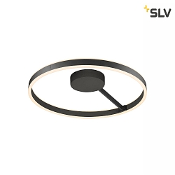 Lampada da parete e soffitto ONE PHASE  60CM su / gi, CCT Switch, forma dell'anello IP20, nero opaco dimmerabile