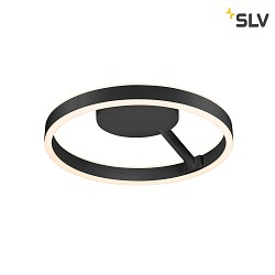 wall and ceiling luminaire ONE DALI 40CM up / down, DALI controllable, CCT Switch, ring shape IP20, black dimmable