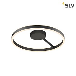 wall and ceiling luminaire ONE DALI 60CM up / down, DALI controllable, CCT Switch, ring shape IP20, black dimmable