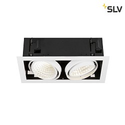 ceiling recessed luminaire KADUX DOUBLE 2 flames, DALI controllable, cardanic swivelling IP20, white dimmable