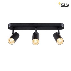 wall and ceiling luminaire NOBLO TRIPLE PHASE 3 flames, round IP20, black dimmable