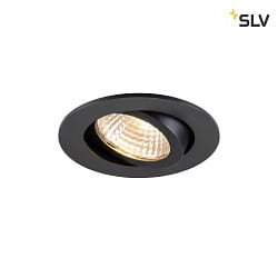 LED Deckeneinbauleuchte NEW TRIA 68 AIRTIGHT, rund, 7,5W, 2700K, IP23, IK02, dimmbar, schwarz