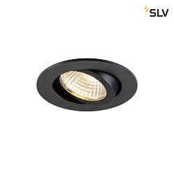 LED Deckeneinbauleuchte NEW TRIA 68 AIRTIGHT, rund, 7,5W, 3000K, IP23, IK02, dimmbar, schwarz