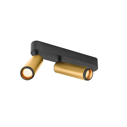 Plafoniera GRIP!M DOUBLE IP20, oro, nero, laccato dimmerabile