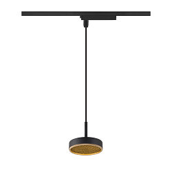 Lampada a sospensione monofase GRIP! FLAT IP20, oro, nero dimmerabile