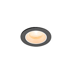 ceiling recessed luminaire NUMINOS XS round, suitable for VDU workstation IP20, black, white, lacquered dimmable