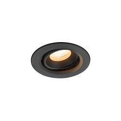 Apparecchio da incasso a soffitto NUMINOS MOVE XS rotondo, adatto a postazioni di lavoro VDU IP20, nero, laccato dimmerabile