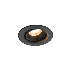 Apparecchio da incasso a soffitto NUMINOS MOVE XS rotondo, adatto a postazioni di lavoro VDU IP20, nero, laccato dimmerabile