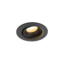 Apparecchio da incasso a soffitto NUMINOS MOVE XS rotondo, adatto a postazioni di lavoro VDU IP20, nero, laccato dimmerabile