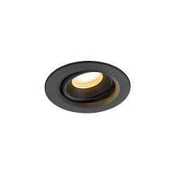 Apparecchio da incasso a soffitto NUMINOS MOVE XS rotondo, adatto a postazioni di lavoro VDU IP20, nero, laccato dimmerabile