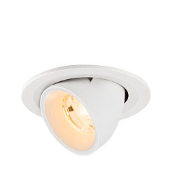 Plafonnier encastr NUMINOS GIMBLE S rond, adapt aux postes de travail avec cran IP20, blanche, laqu gradable