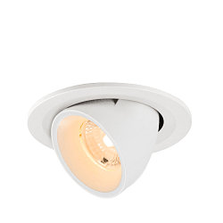 Plafonnier encastr NUMINOS GIMBLE S rond, adapt aux postes de travail avec cran IP20, blanche, laqu gradable