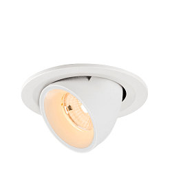 Plafonnier encastr NUMINOS GIMBLE S rond, adapt aux postes de travail avec cran IP20, blanche, laqu gradable