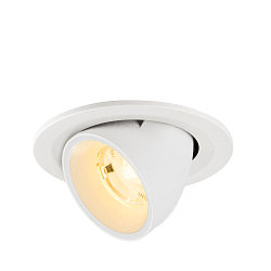 Plafonnier encastr NUMINOS GIMBLE S rond, adapt aux postes de travail avec cran IP20, blanche, laqu gradable