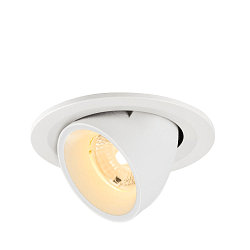 Plafonnier encastr NUMINOS GIMBLE S rond, adapt aux postes de travail avec cran IP20, blanche, laqu gradable