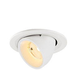Plafonnier encastr NUMINOS GIMBLE S rond, adapt aux postes de travail avec cran IP20, blanche, laqu gradable