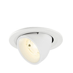 Plafonnier encastr NUMINOS GIMBLE S rond, adapt aux postes de travail avec cran IP20, blanche, laqu gradable