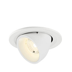 Plafonnier encastr NUMINOS GIMBLE S rond, adapt aux postes de travail avec cran IP20, blanche, laqu gradable